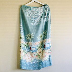 Tropical Print Maxi Skirt